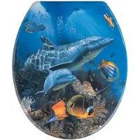 Wenko WC-bril "Sea Life", toiletdeksel, bril, Duroplast, met zeemotief