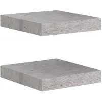 vidaXL Wandschappen 2 st zwevend 23x23,5x3,8 cm MDF betongrijs