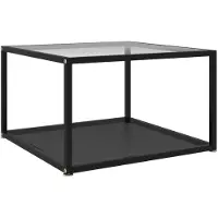 vidaXL Salontafel 60x60x35 cm gehard glas transparant en zwart