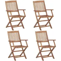 vidaXL Tuinstoelen 4 st inklapbaar massief acaciahout
