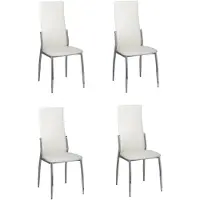 vidaXL Eetkamerstoelen golvende rugleuning kunstleer wit 4 st online kopen