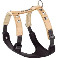 Ferplast Borsttuig, echt leer, natuurlijke kwaliteit, voor honden, met vulling en studs, model GIOTTO LUXOR