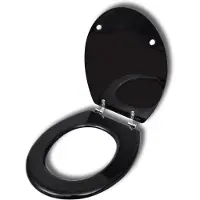 vidaXL Toiletzitting, MDF, deksel, eenvoudig design, zwart