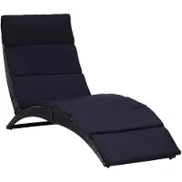 vidaXL Ligbed met kussen poly rattan zwart