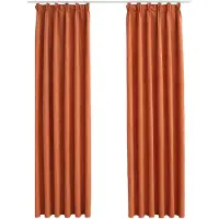 vidaXL Gordijnen verduisterend met haken 2 st 140x175 cm roestkleurig