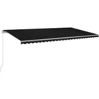 vidaXL Luifel handmatig uittrekbaar met LED 600x300 cm antracietkleur