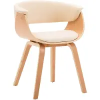 vidaXL Eetkamerstoel gebogen hout en kunstleer crème