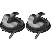 Pro Plus Set van 2x stuks ophanghaak met zuignap zwart 12 cm - Handdoekhaakjes