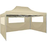vidaXL Vouwtent met 3 wanden 3x4,5 m crème