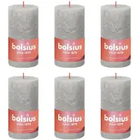 Bolsius Stompkaarsen Shine 4 st rustiek 130x68 mm zandgrijs