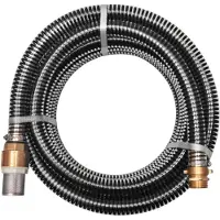 vidaXL Zuigslang met messing aansluitingen, 10 meter, 25 mm, zwart