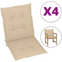 vidaXL Tuinstoelkussens lage rug 4 st 100x50x3 cm oxford stof beige