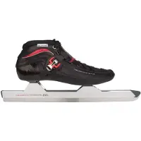 Nijdam Premium Norenschaatsen Carbon - Laag - Zwart/Rood - Maat 45