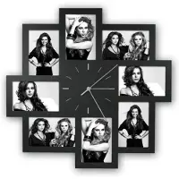 Zep - Houten foto Klok Trieste zwart voor 8 foto's 10x15, afm. 52x52 cm - PC008B