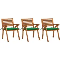 vidaXL Tuinstoelen 3 st met kussens massief acaciahout