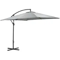 Garden Impressions Corfu parasol 250x250 - donker grijs - licht grijs