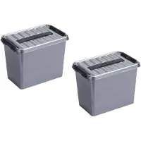 Sunware 2x stuks kunststof stapelbare opbergbakken 9 liter 30,7 x 20 x 22 cm - Opbergbox