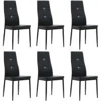 vidaXL Eetkamerstoelen 43x43,5x96 cm kunstleer zwart 6 st online kopen