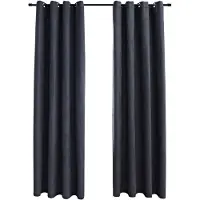 vidaXL Gordijnen verduisterend met ringen 2 st 140x225 cm antraciet