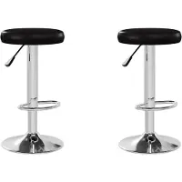 vidaXL Barstoelen 2 st kunstleer zwart