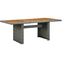 vidaXL Tuintafel poly rattan en massief acaciahout lichtgrijs