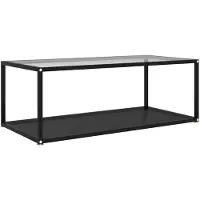 vidaXL Salontafel 100x50x35 cm gehard glas transparant en zwart