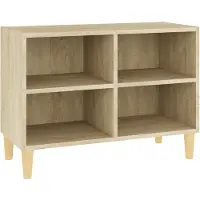 vidaXL Tv-meubel met houten poten 69,5x30x50 cm sonoma eikenkleurig