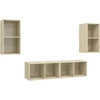 vidaXL Tv-wandmeubelen 4 st bewerkt hout sonoma eikenkleurig
