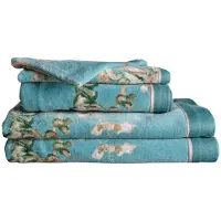 Beddinghouse Douchelaken Blossom Blauw Velours (55 x 100 cm)