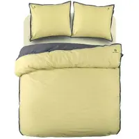 BLCKOUT dekbedovertrek California - geel - biologisch katoen - Lits-jumeaux (240x220 + 2st 60x70cm)