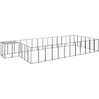 vidaXL Hondenkennel 22,99 m² staal zwart