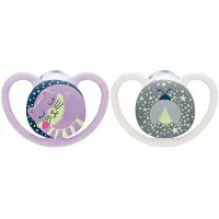 Nuk 2 Space-fopspenen 6-18m Night