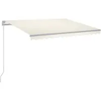 vidaXL Luifel handmatig uittrekbaar met LED 350x250 cm crèmekleurig
