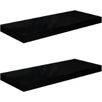 vidaXL Wandschappen zwevend 2 st 60x23,5x3,8 cm MDF hoogglans zwart