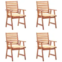 vidaXL Tuinstoelen 4 st met kussens massief acaciahout