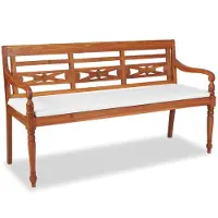 vidaXL Batavia tuinbankje met 3 zitplaatsen 150x51,5x84 cm teakhout online kopen