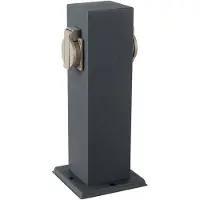 V-TAC Buitenstopcontact paal donker grijs IP44 - 2 stopcontacten