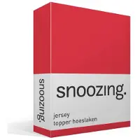 Snoozing Jersey - Topper Hoeslaken - Katoen - 90x210/220 - Rood