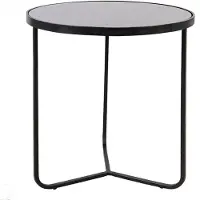 Clayre & Eef Zwarte Bijzettafel Ø 50*55 cm 50529S