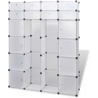 vidaXL Modulaire kast met 18 compartimenten wit 37 x 146 x 180,5 cm
