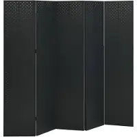 vidaXL Kamerscherm met 5 panelen 200x180 cm staal zwart