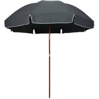 vidaXL Parasol met stalen paal 300 cm antracietkleurig