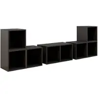 vidaXL 6-delige Tv-meubelset bewerkt hout hoogglans grijs