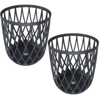 Prosperplast 2x Stuks kunststof opbergmanden antraciet 39 cm - Opbergmanden
