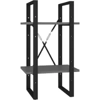 vidaXL Boekenkast met 2 schappen 40x30x70 cm bewerkt hout grijs