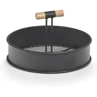 Zeller Zwart Dienblad Rond Metaal/hout 20 X 11,5 Cm - Keukenbenodigdheden - Dranken Serveren