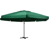 vidaXL Parasol met aluminium paal 600 cm groen