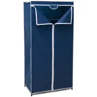 Blokker Mobiele Opvouwbare Kledingkast Blauw 75 X 46 X 160 Cm - Campingkledingkasten