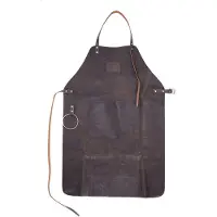 Cosy & Trendy Lederen Schort - 87 X 61 Cm - Donker Bruin