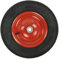 Pricenet Kruiwagenwiel Rubber/staal 16 Inch Zwart/rood